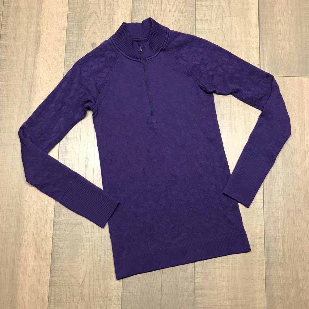 Lululemon Jacket Womens‎ Size 6 ? Purple Rest Less 1/2 Zip Run Gym Long Sleeve